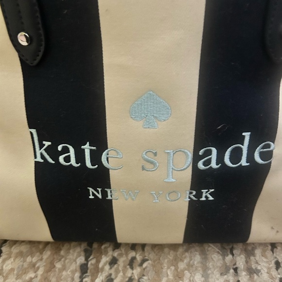 Kate Spade navy and Cream Vertical Stripe Tote - Picture 2 of 6